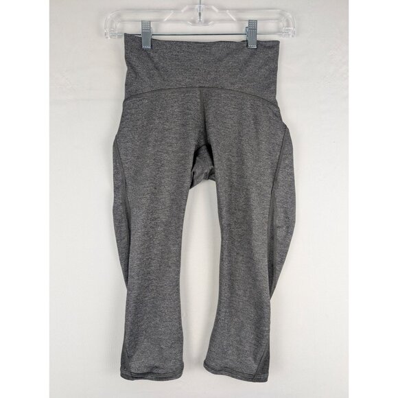 Lululemon Leggings Womens Size 4 High-Rise Crop Yoga Pants Gray - Picture 1 of 7